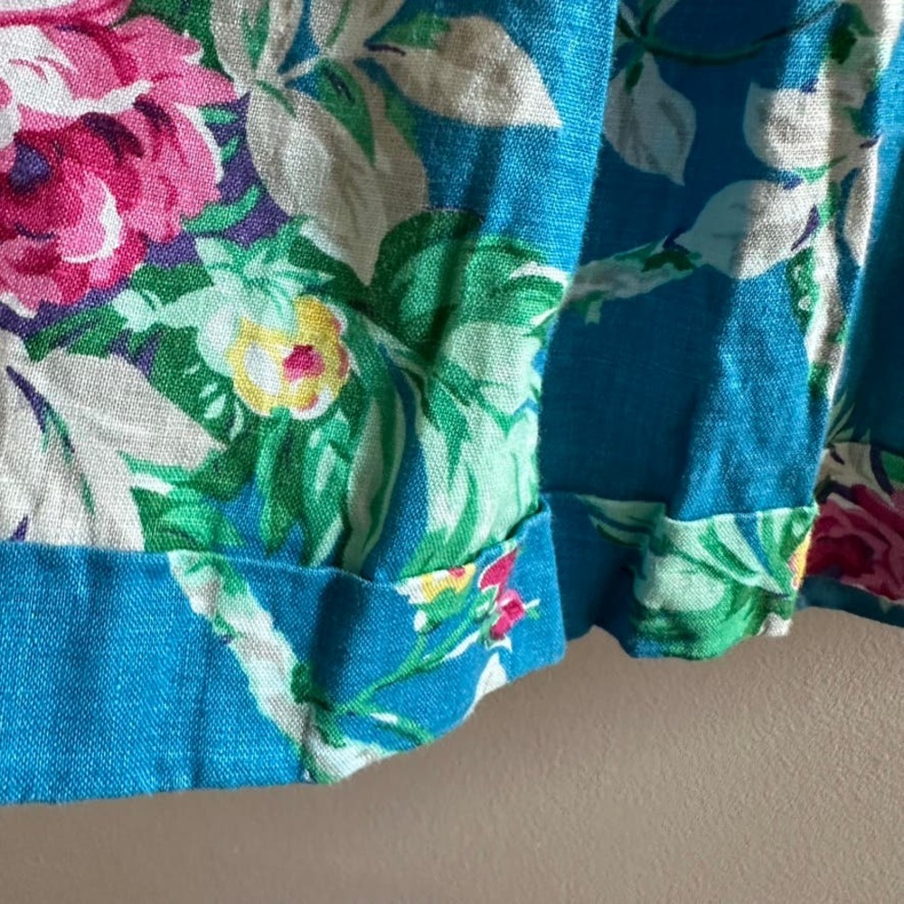 Lauren Ralph Lauren vintage linen floral shorts 8 coastal grandma - Picture 6 of 9